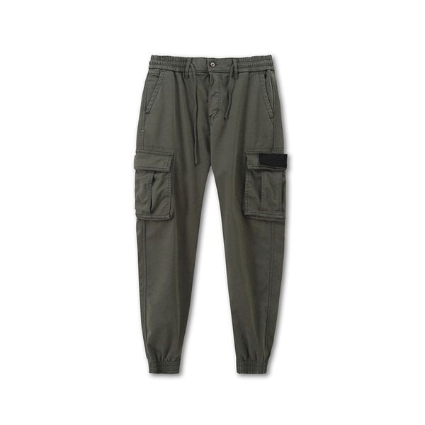 

men's pants spring and autumn multi-pocket toe-binding overalls function wind loose casual trousers, Black