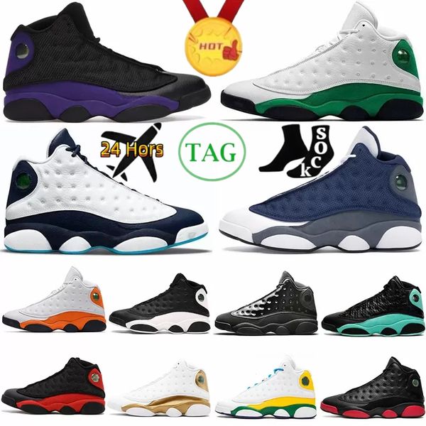 

jumpman 13 13s mens basketball shoes court purple gym red flint grey obsidian powder blue white starfish lucky green retro playground men tr