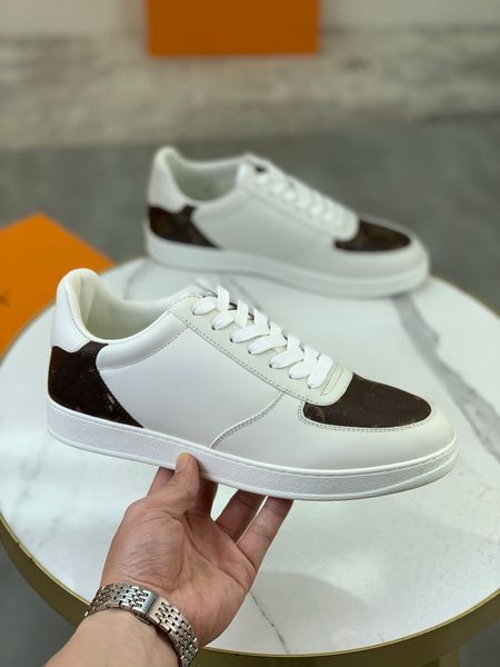 

2023 men casual shoes leather sneakers patent leather flat trainers black mesh lace-up shoes outdoor runner trainers sport boots with box