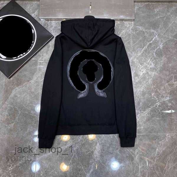

ch ch men's hoodies sweatshirts 2022 net red dark mourning cross collage letter zipper sanskrit and women's sweater trendy high st, Black