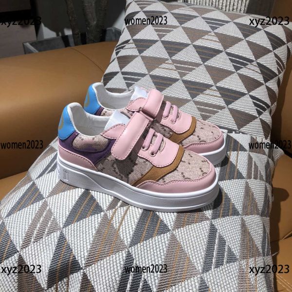 

designer baby shoes lovely pink kids casual shoe vogue sneakers 2023 new products box packaging children's size 26-35, Black;red