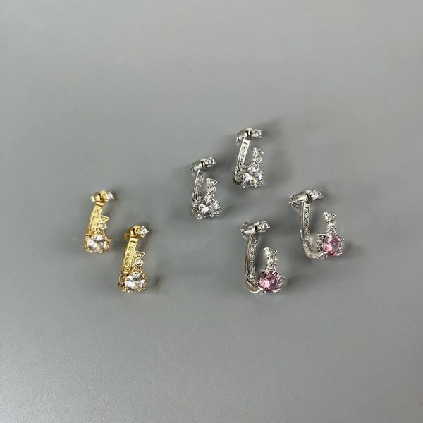 

dangle earrings western pink diamond saturn europe and america luxury gold vivi earring ear stud ladies party bijoux cjewelers highest quali, Silver