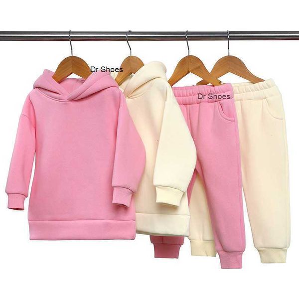 

clothing sets children clothes kids suit warm sweater girl fleece hoodies pullover sweatshirt pant winter spring boy tracksuit sportswear 23, White