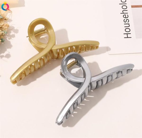 

updo acrylic cross hair clamps girl simplicity versatile jaw clips fashion nonslip hairs claw clip gold silver 1 4qy q26459593, Slivery;golden