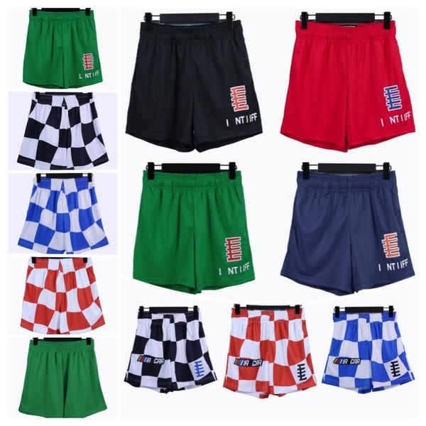 

men's shorts american designer letter print checkered summer sports pants knee up high street loose relaxed breathable basketball pants, White;black