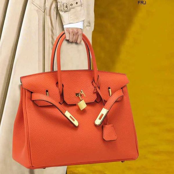 

designer birkin bags herms handbags leather lychee pattern womens 2023 new fashion large capacity hand single shoulder crossbody bag have lo