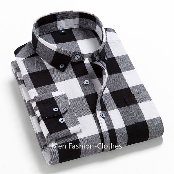 

man plaid shirts cotton chemise male blouses casual long sleeve formal business shirt mens clothing, White;black