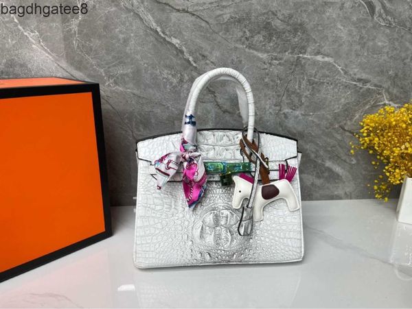 

bag designer bags birkins 2023 large capacity tote women's handbag crocodile pattern backpack hand burkin rare handbgs 4xiv