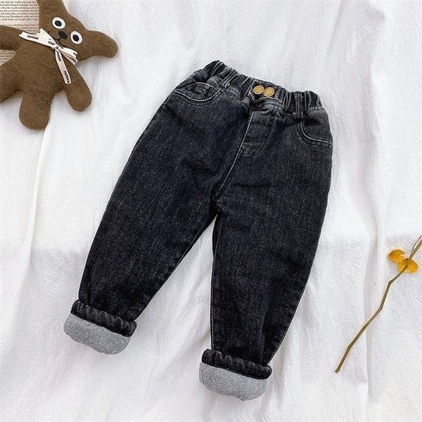 

jeans fashion boys' jeans casual denim blue black quilted children's pants children's boys' winter clothes cotton padded