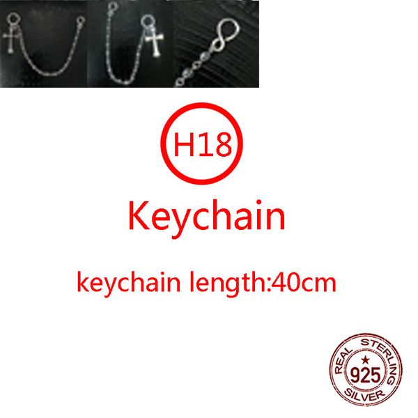 

h18 s925 sterling silver keychain fashion car bag buckle cross flower ball letter pendant personalized punk hip hop jewelry style gift for l, Slivery;golden