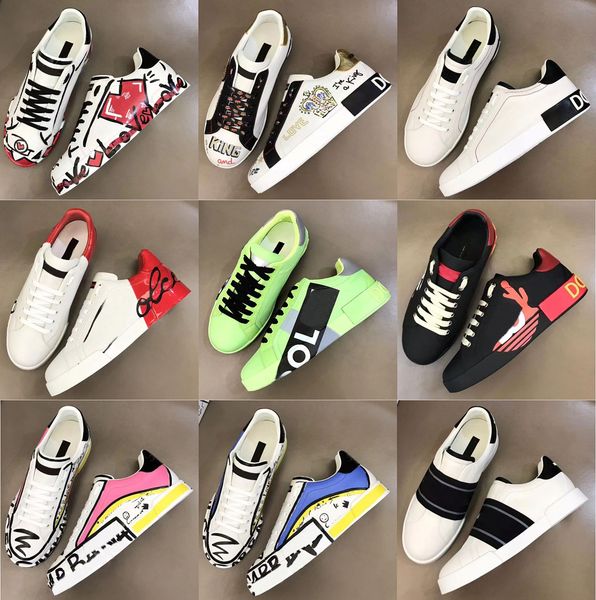 

designer portofino men sneakers casual shoes luxury leather calfskin shoes nappa comfort outdoor trainers men's casual sports outdoor w, Black