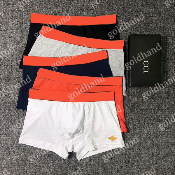 

designer brand mens boxers men underpants classic casual breathable shorts underwear 3 piece with box, Black;white