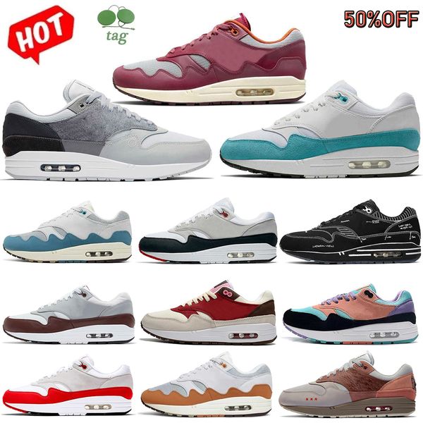 

running shoe women trainers mens patta 1 waves airmaxs max 1 87 sean wotherspoon london evergreen saturn elephant aqua monarch atomic teal a