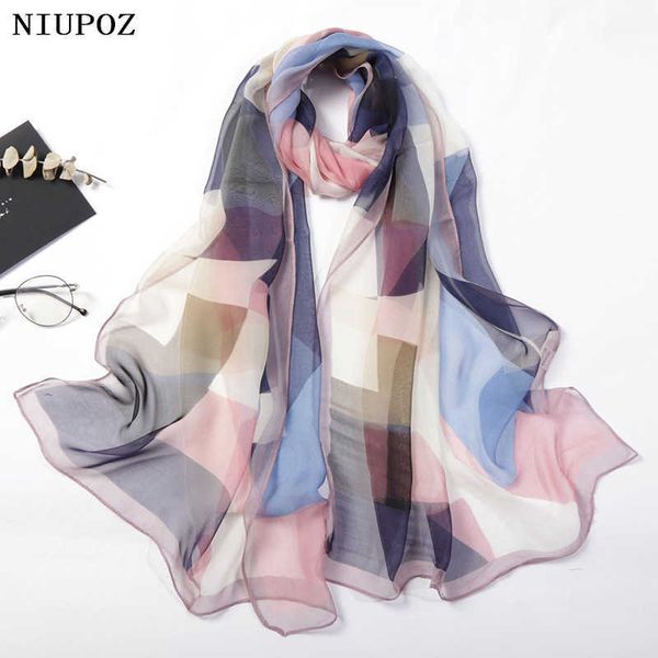 

sarongs women foulard colorful geometric elegant chiffon georgette bandana scarf summer beh silk feeling travel sun protection thin p230403, Blue;gray