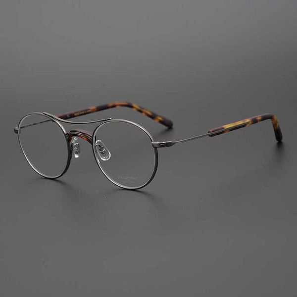 

fashionable luxury outdoor sunglasses masunaga permanent gms106 double-beam pure titanium myopia optical glasses frame for men women, White;black