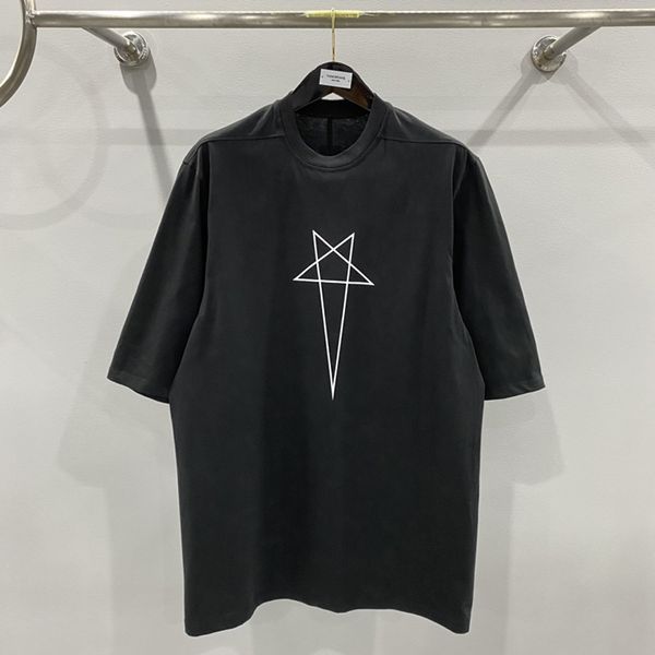 

american rick casual t-shirt letter print tee owens shdw 1:1 oversized t-shirts luxury cotton top, White;black