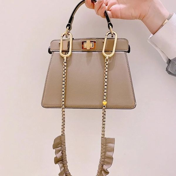 

evening bags handbag women tote bag chain crossbody shoulder bags genuine leather removable strap solid gold metal color messenger bags satc