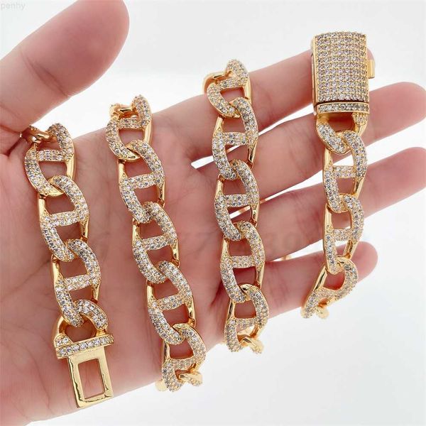 

wholesale 13mm hip hop diamonds custom cuban link chain convenient plated 18k gold necklace, Silver