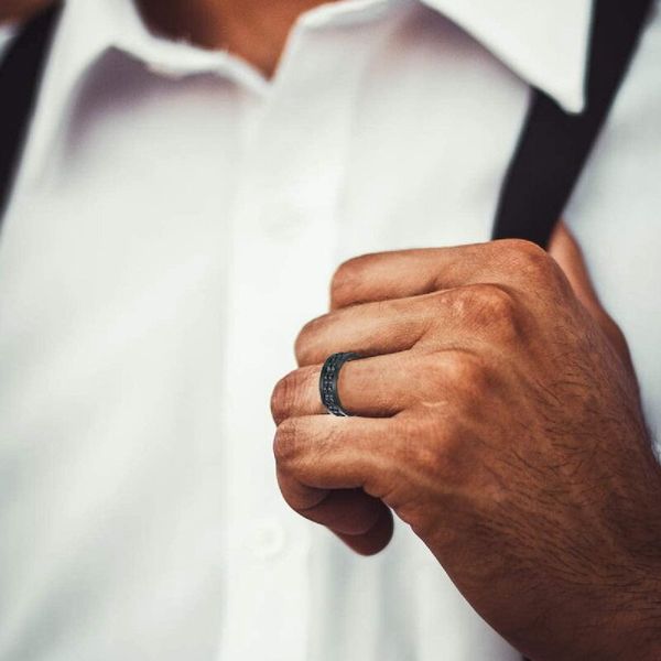 

new jewelry sources europe and the united states tide male essential multi-color gear rotation decompression titanium steel ring does not lo, Silver