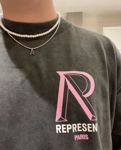 

men's t-shirts represent represent london limited color banner print wash short sleeve cotton t-shirt 260g shirts 1jox, White;black