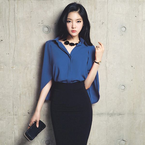 

women's blouses shirts women's fashion shirt elegant cape town chiffon shirt women's fashion ol shirt coat sleeve blusa chemi, White