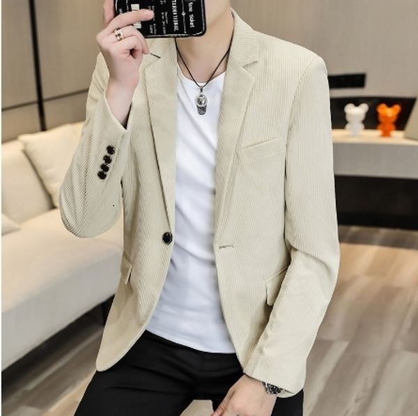 

men's suits blazers fahion men's set jacket spring and autumn men's leisure casual set single button coat 230406, White;black