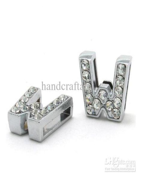 

20pcs quotuzquot full rhinestone 10mm slide letters fit diy wristbnad bracelet lssl02uz201441530, Golden;silver