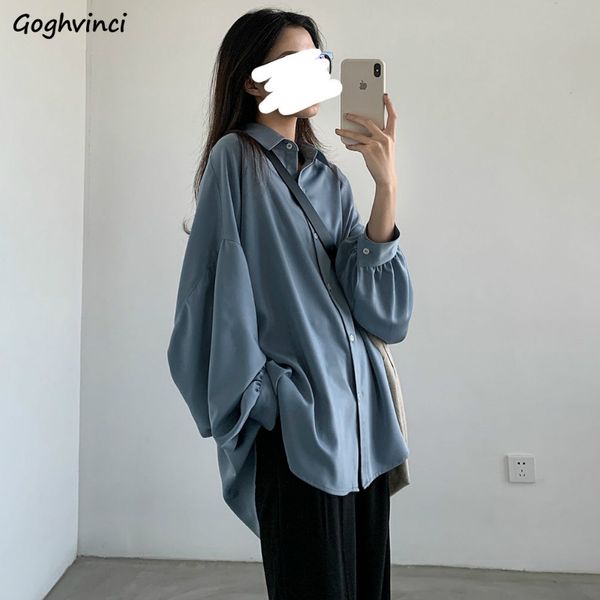 

women's blouses shirts women's summer casual and unique loose fit sun protection solid long sleeve harajuku full matching retro in, White