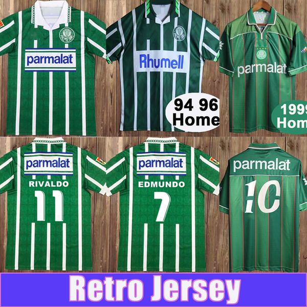 

1993 1994 palmeiras r. carlos retro soccer jerseys 1996 mens edmundo zinho rivaldo evair home football shirts mens uniforms camisas de futeb, Black;yellow