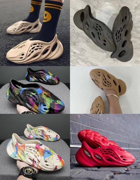 

designer slipper 2023 men women foam runner onyx slide sandals mx moon grey black sand slippers core bone resin desert west slides shoes foa