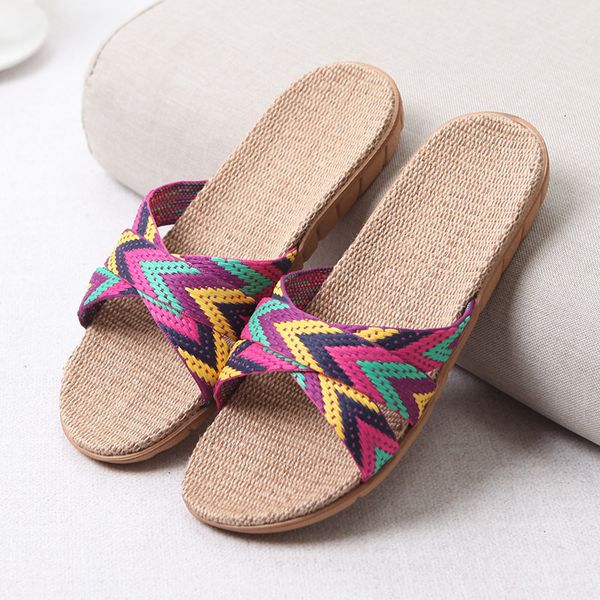 

slippers mntererm family casual sports shoes summer mixed color flooring women's indoor flat shoes cross linen slippers terlik 230406, Black
