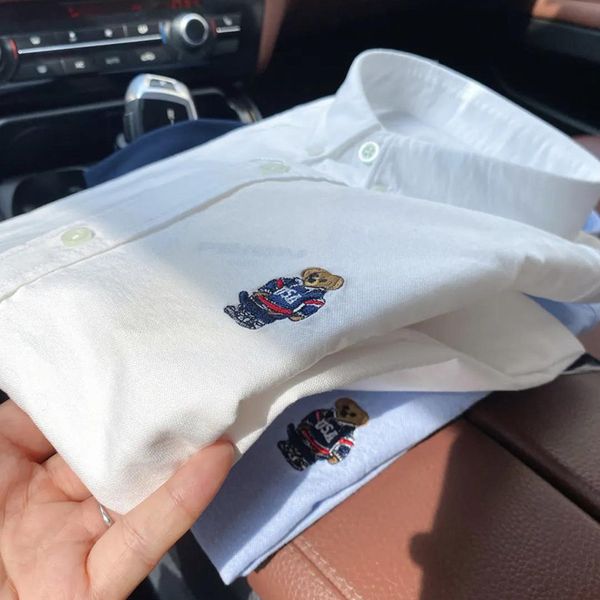 

new 2023 ribbon oxford spinning long-sleeved shirt men's casual youth literary loose all-match top, White;black