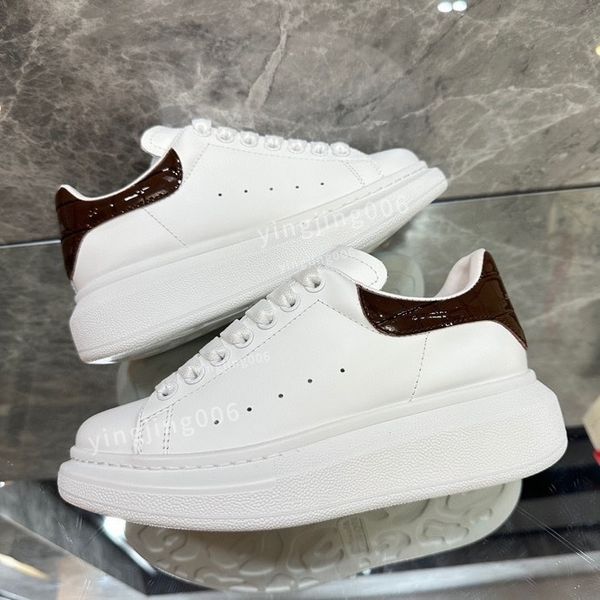 

2023women designer casual shoes mens leather lace up fashion printing coach sports women's small white shoes, Black
