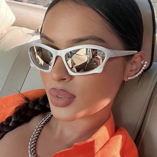 

sunglasses for women unique candy color lip y2k new luxury small irregularly framed glasses, White;black