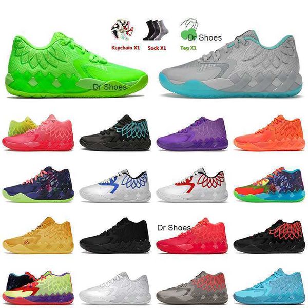 

men basketball shoes designer mens women lamelo ball mb.01 buzz city queen be you 1 rick and morty galaxy iridescent dreams sneakers trainer, Black