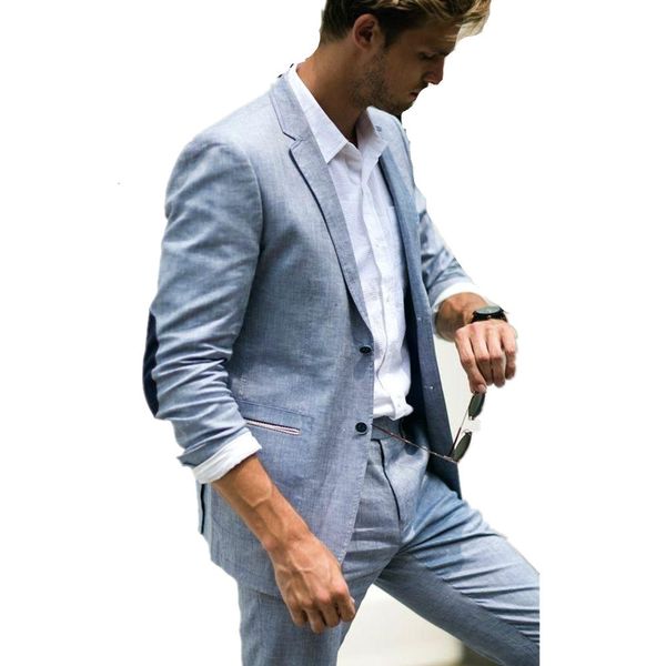 

men's suits blazers smoking blue linen men's classic summer jacket men's wedding intelligent leisure beach prom jacket ultra, White;black