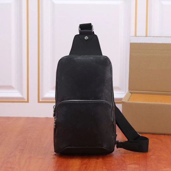 

designer one shoulder bag men's crossbody bag women's chest bag classic 1v canvas with real cowhide paired with brown black print