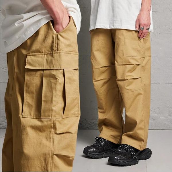 

men's plus size pants cargo large side pockets, Black;brown