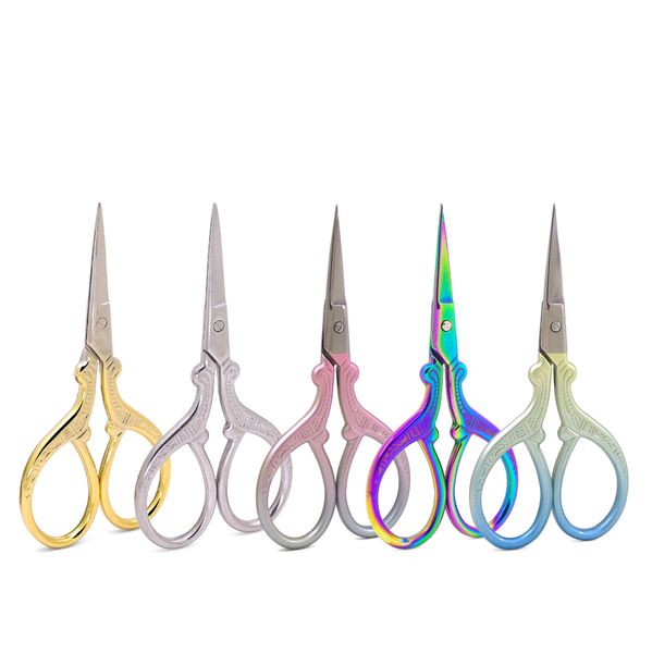 

vintage plum flower print scissors stainless steel household scissors window embroidery scissors paper cutting thread trimming head 414