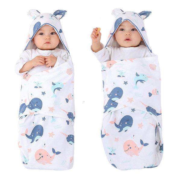 

sleeping bags summer born baby wrap blankets soft cotton bedding sleepsack cartoon swaddle blanket 0 6month 230406