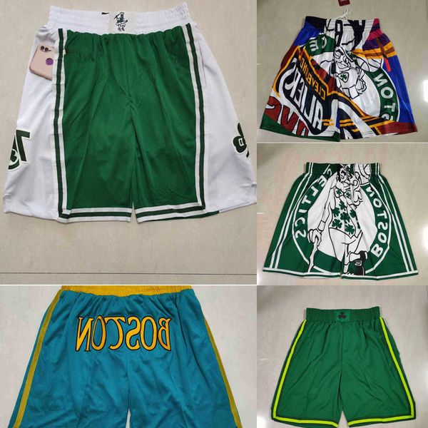 

boston''celtics''men throwback basketball shorts pocket, Black