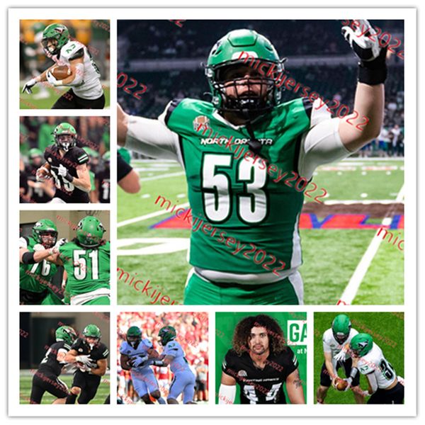 

cole davis nathan demontagnac north dakota football jersey caden dennis cutom stitched mens youth 17 jamal dixon 52 logan doell 53 c.j. elri, Black