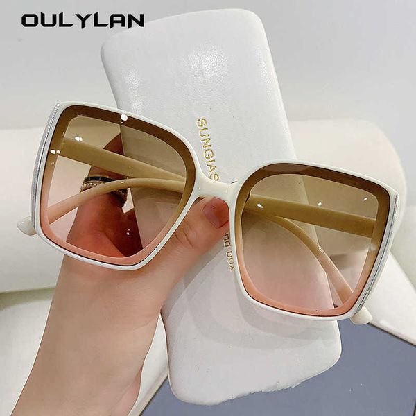 

sunglasses oulylan 2022 square sunglasses women brand deisnger beach small frame sun glasses for men eyewear uv400 vintage sunshade p230406, White;black