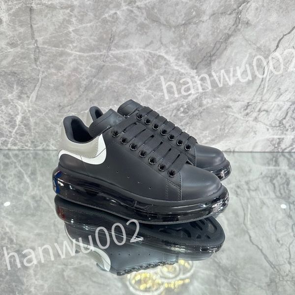 

2023 casual shoes women travel leather lace-up sneaker cowhide fashion lady flat designer running trainers letters woman shoe platform men g, Black