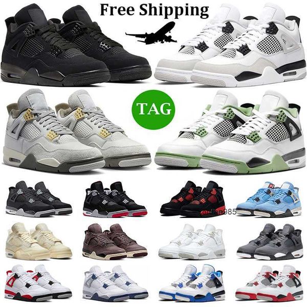 

2023 jumpman 4 basketball shoes men women 4s black cat pn dust military black university blue red thunder bred mens trainers sport og design
