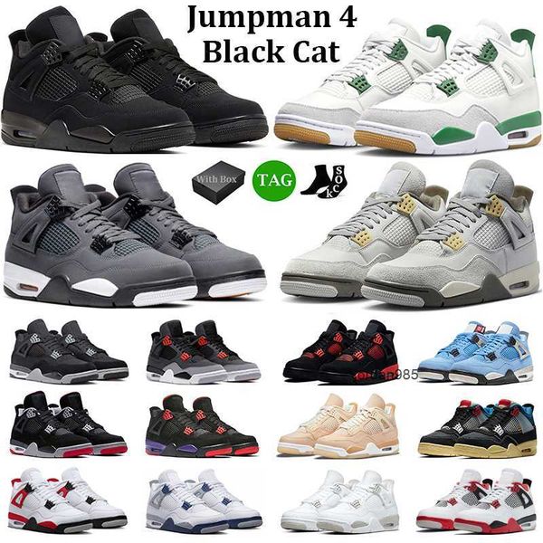 

2023 4s mens with box jumpman 4 basketball shoes men women 4s black cat pine green cactus jack cool grey white oreo green metallic trainers