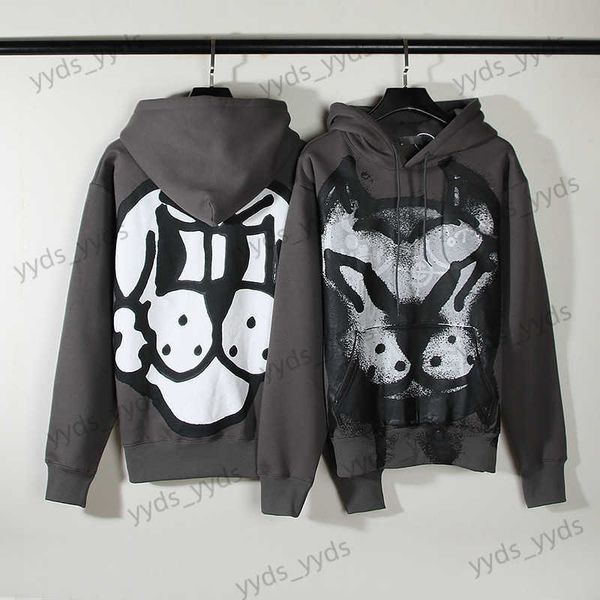 

men's hoodies sweatshirts 22ss new chito cartoon dog head dog graffiti print hoodie fashion men and women t230406, Black