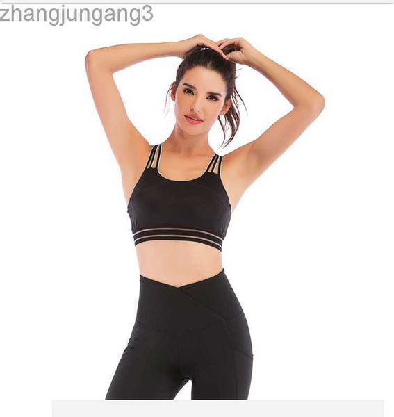 

designer lululemens women summer sports underwear yoga running training vest gathered back bra with bra cushion, White