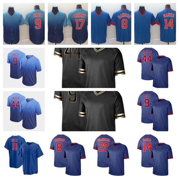 

new custom baseball jersey 9 javier baez 44 anthony rizzo chicagos willson contreras kris bryant ryne sandberg jason heyward ian happ, Blue;black