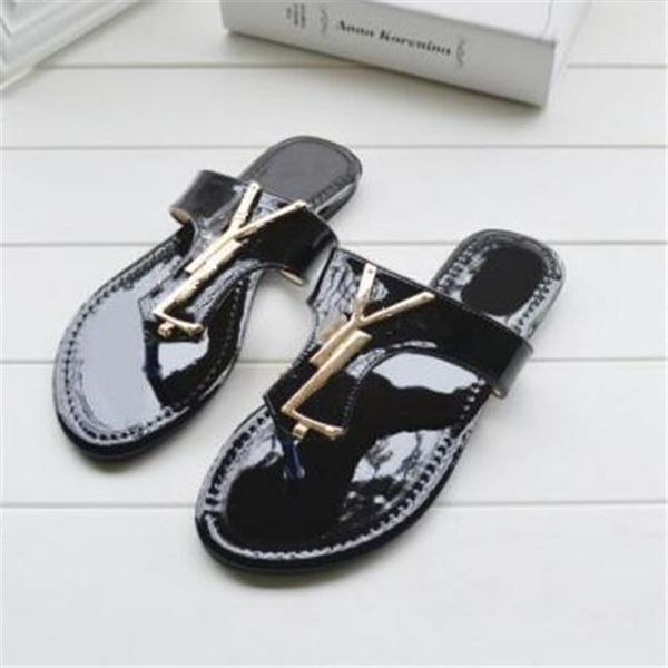 

men slippers summer rubber bottom woman shoe beach slides luxury letter flat heel designer shoes sandals metal button lazy lady loafers flip, Black